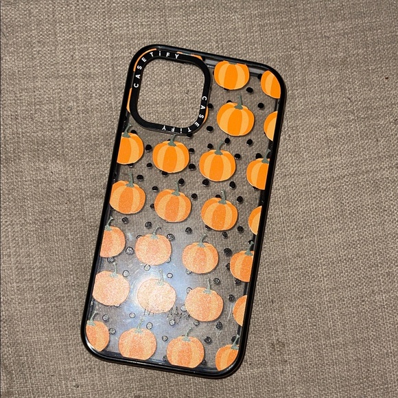 Iphone 12 promax Casetify Halloween Pumpkin Phone Case - Black and Orange - Picture 1 of 4